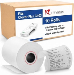 Clover Flex Paper Rolls – 10 – 2 1/4&rsquo;’ x 50’- 48 GSM Flex, White