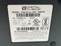 DIGITAL CHECK TELLERSCAN 240 TS240 -75DPM CHECK SCANNER