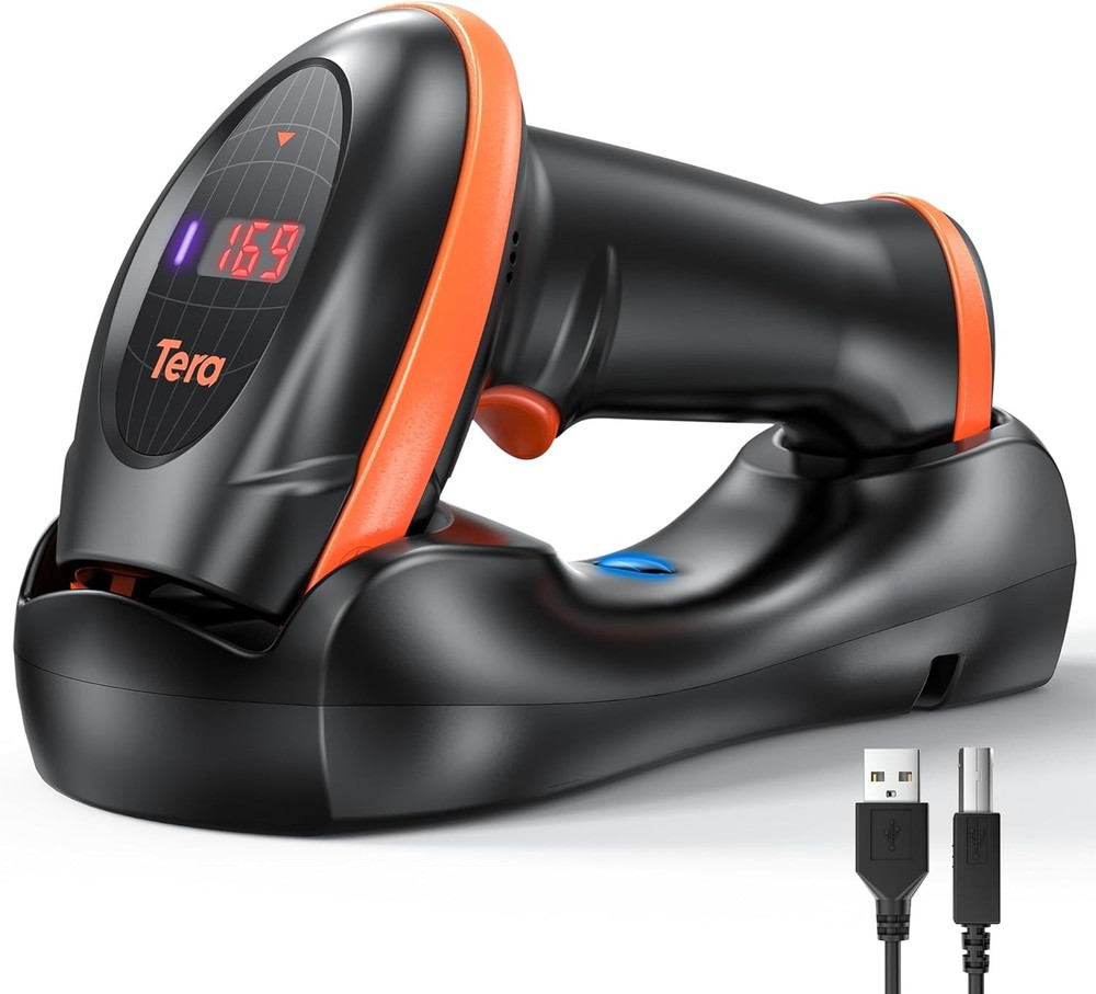 Tera Pro Series Wireless 1D 2D QR Barcode Scanner with Cradle Display Counting S