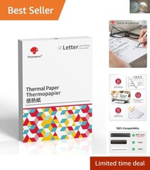 Clear & Fast-Drying Thermal Printing Paper 8.5&Prime; x 11&Prime; – 100 Sheets Matte Finish