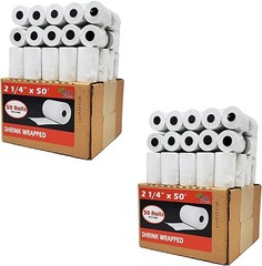 (100 Rolls) 2 1/4 x 50 Thermal Paper Receipt Rolls 2.25 x 50 ft POS Cash Registe