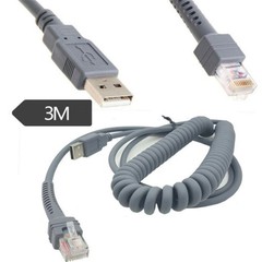 USB Cable Coiled 9ft for Symbol Barcode Scanner ls1203 ls2208 ls3578 DS6708