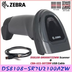 Zebra 1D/2D DS8108-SR00007ZZWW Scanner w/ CBA-U21-S07ZBR Shielded USB Cable Kit