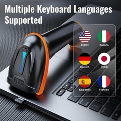 Tera Barcode Scanner Wireless 1D/2D Laser Barcode Reader 5100 Orange 1432Z