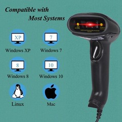 Barcode Scanner Symcode USB Laser Wired Scan Handheld Bar Code Reader Black
