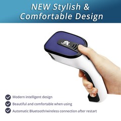 1D/2D Wireless Bluetooth Barcode Scanner: 3-in-1 Handheld, USB QR Code Reader