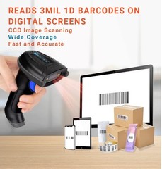 Tera Pro 1D Wireless Barcode Scanner 3 in 1 Bluetooth & 2.4G Wireless & USB W…