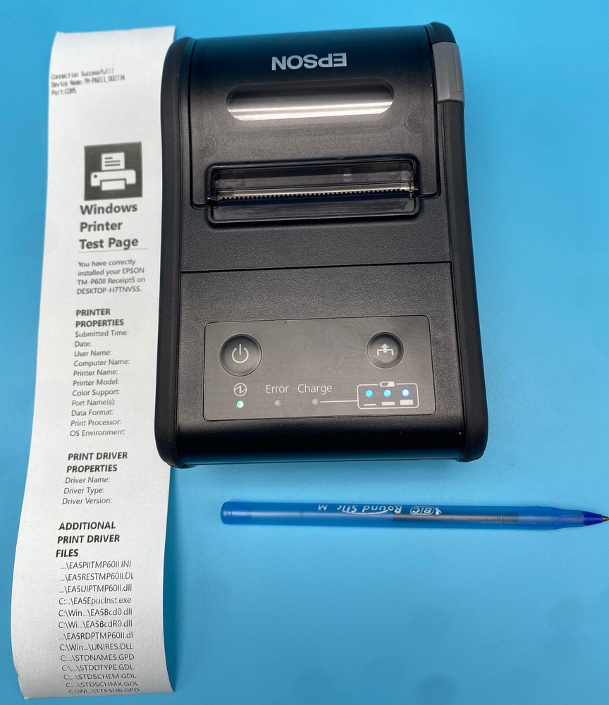 Epson TM-P60II M292B Bluetooth Thermal Receipt Printer NO POWER ADAPTER (10)