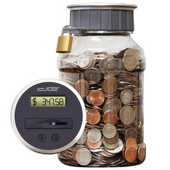 Locking Digital Coin Bank Savings Jar Change Counter LCD Display US Coins