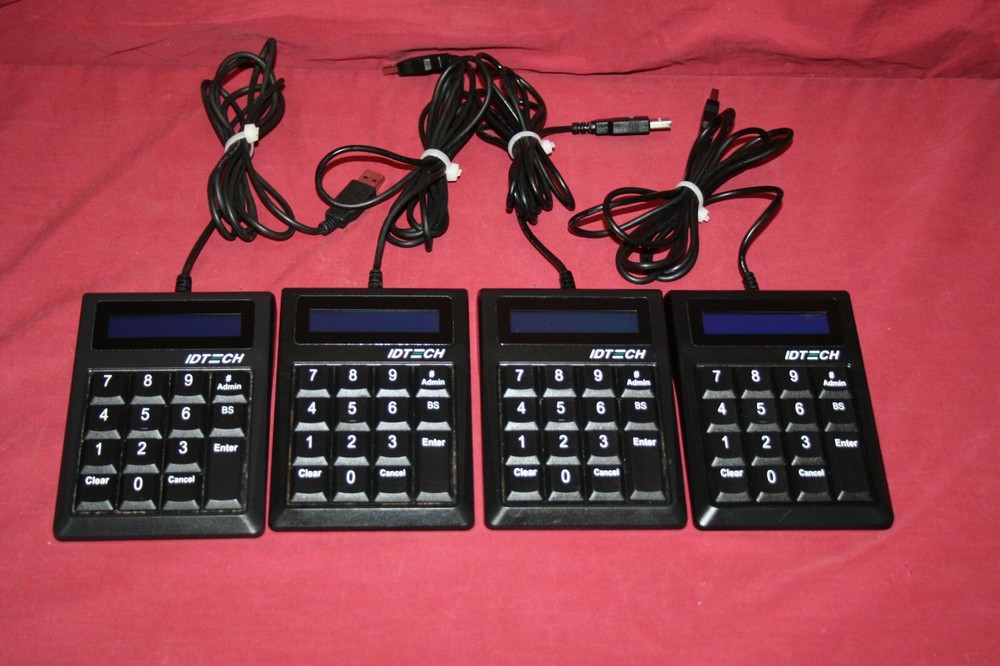 Lot of (4) IDTECH SecureKey M Series IDKE-504800BM USB Numeric Keypad