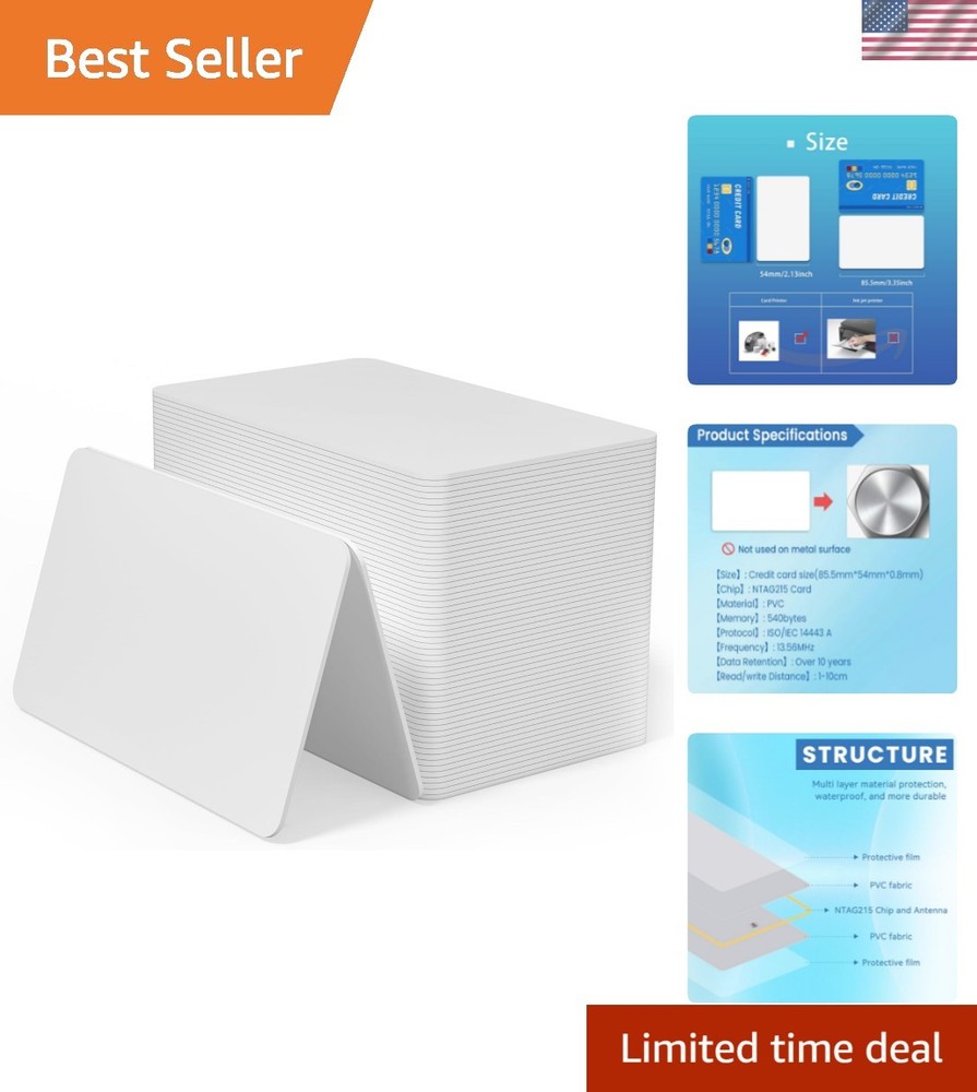 50pcs NFC Tags NTAG215 NFC Cards Printable NFC 215 Cards White NFC Key Tags |…