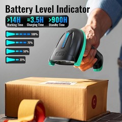 Tera 5100 Wireless 1D Laser Barcode Scanner with Battery Level Indicator Green