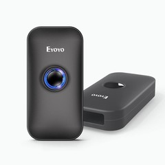 Eyoyo Mini 1D Bluetooth Barcode Scanner with Case, 3-in-1 Bluetooth & USB Wired