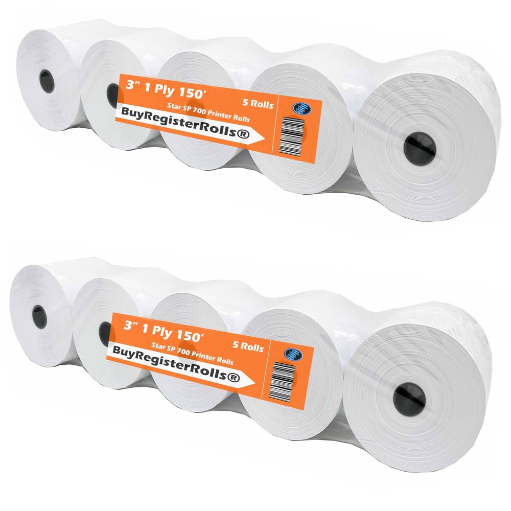 Star SP700 Kitchen Printer Paper 10 Rolls 3 Inch x 150 Ft 1 Ply Bond Receipt