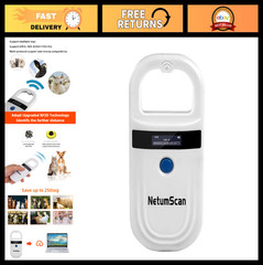 Pet Microchip Reader Scanner – Rechargeable Handheld Animal ID Tag Scanner, OLED