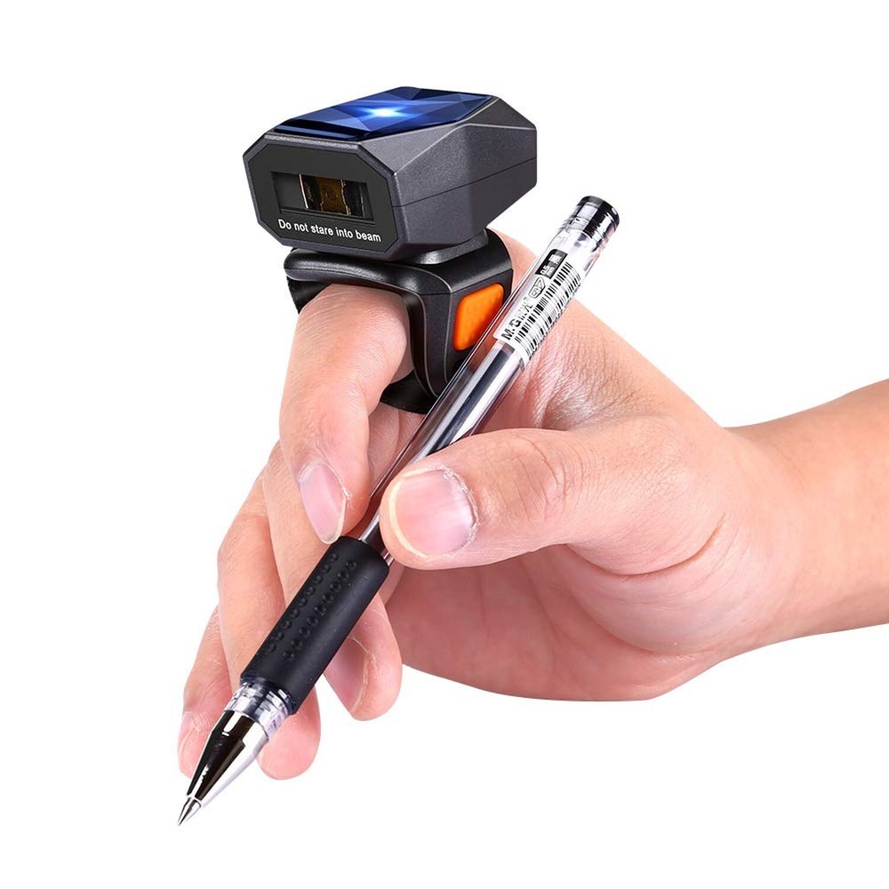 Eyoyo 1D Bluetooth Wearable Ring Barcode Scanner, Portable Mini Finger Bar Co…