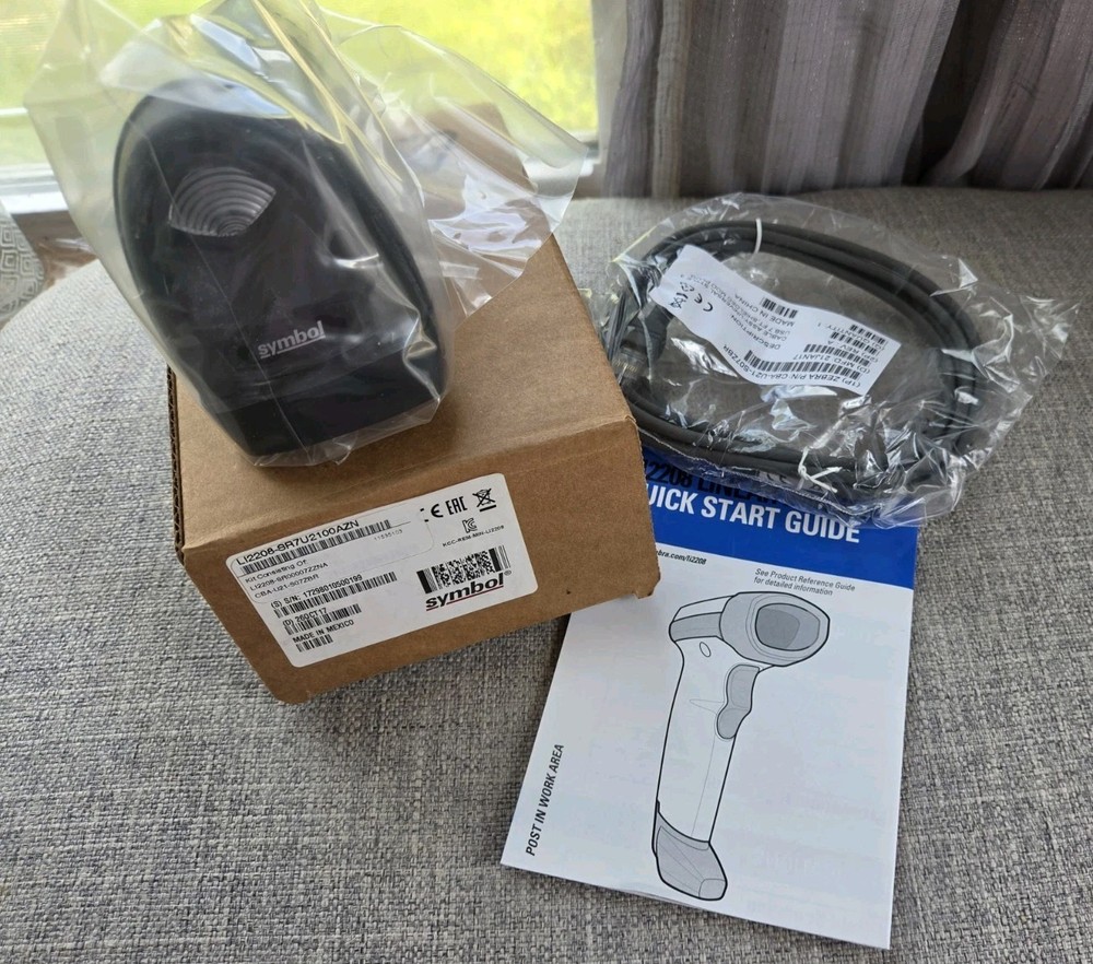 Zebra Symbol LI2208 SR7U2100AZN 1D Laser Imager Barcode Scanner W/ USB Cable US