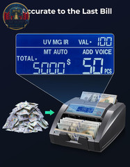 BC009 Money Counter Machine with Value Count, MT/UV/MG/IR/DD/DBL/HLF/CHN Counter