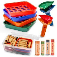 Coin Sorter Tubes And Color Coded Separator Trays With 72 Wrappers Kit