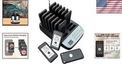 Restaurant Pager System with 16 Pagers & 1640ft Range – Vibration & Flash Alerts