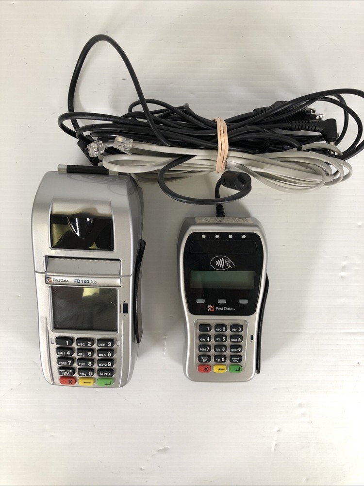 First Data FD130 Duo FD-35 Credit Debit Card POS Point of Sale Terminal