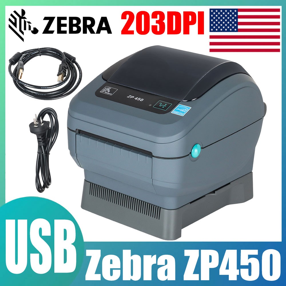 Zebra ZP450 203DPI USB Desktop Direct Thermal Shipping Label Printer US Stock