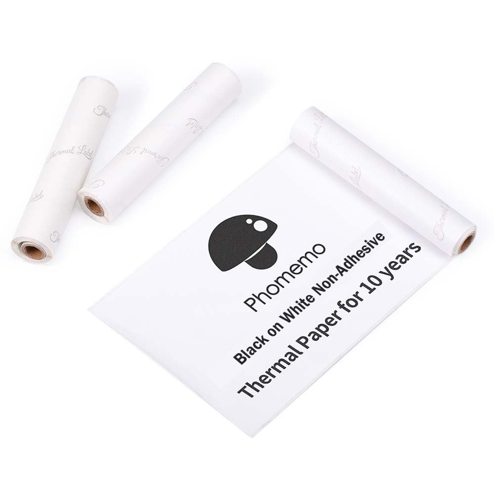 3 Rolls 110mm Width NonAdhesive Thermal Printer Paper M04S M04AS Black White
