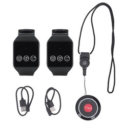 Wireless Restaurant Service Calling System 2 Watch Receiver And 1 Button Pagers
