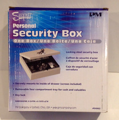 PM In-Drawer Personal Security Box Cash Box Steel Key Lock w Tray Mountable