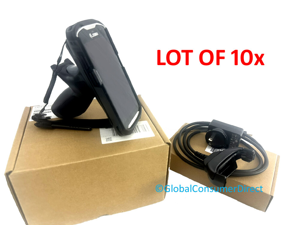 Lot of 10x Zebra TC51 1D/2D Android 8.1 TC510K Computer +Charger Case & Handle