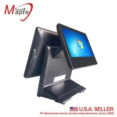 15&Prime; POS touch computer all in one with 10.1&Prime; second display