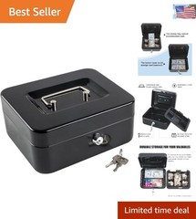 Compact Black Cash Drawer with Key Lock for Business – 1.8 lbs, 7.87&Prime; Size