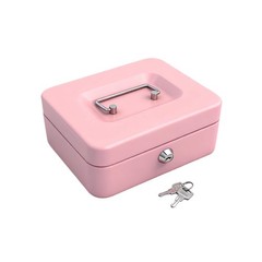 8&Prime; Cash Box with Money Tray, Pink, Medium