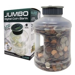 Jumbo Digital Coin Counter Bank – Extra Large Savings Jar for Pennies Nickles…