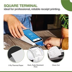10 PCS Thermal Receipt Paper Rolls for Square Terminal Credit Card Machine