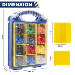haisstronica HX1605 5000 PCS Wire Ferrules Kit AWG 22-7 12 Sizes