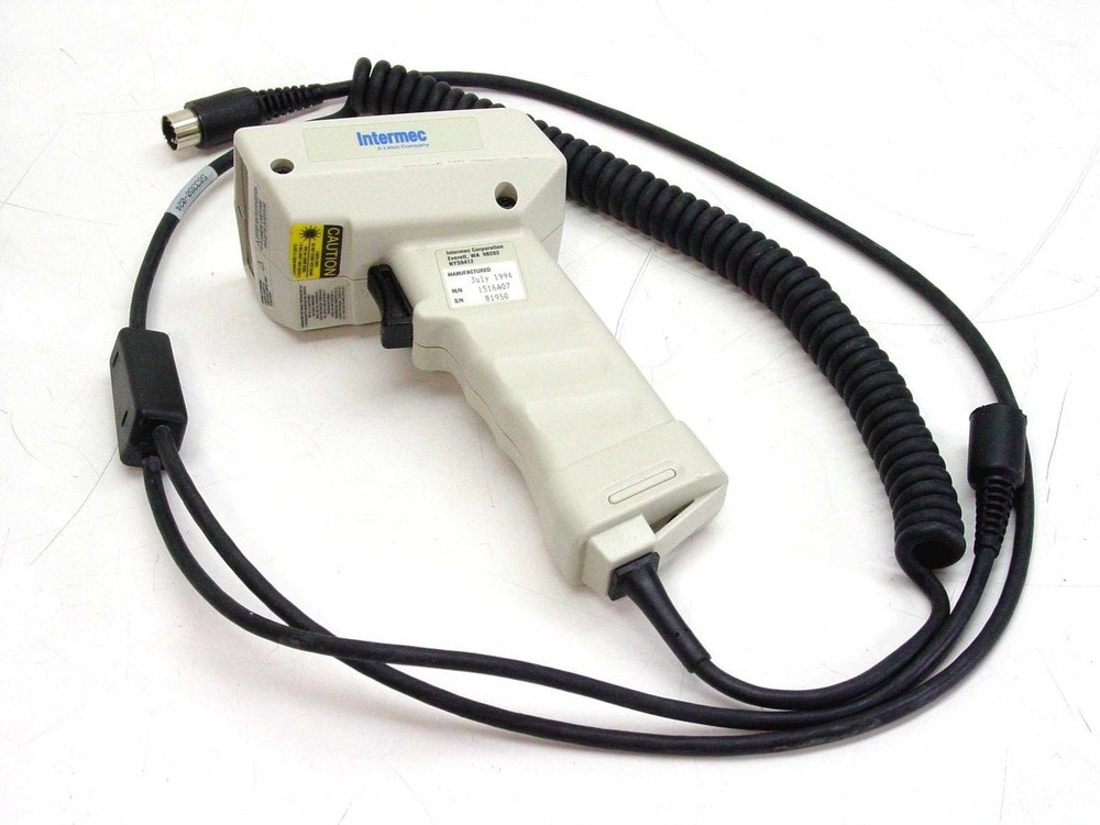Intermec 1516A07 Laser Barcode Scanner Gun Wired DIN Connector 4.5-14V 1994