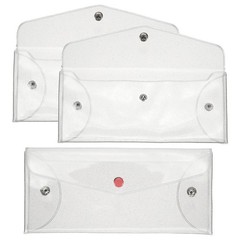 8.5×3.5 Inch Money Bag, 3Pcs PVC Cash Deposit Bank Pouch Envelopes, White