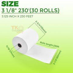 Thermal Paper Rolls 3 1/8&Prime; x 230&prime; for POS Cash Register & Credit Card Terminals