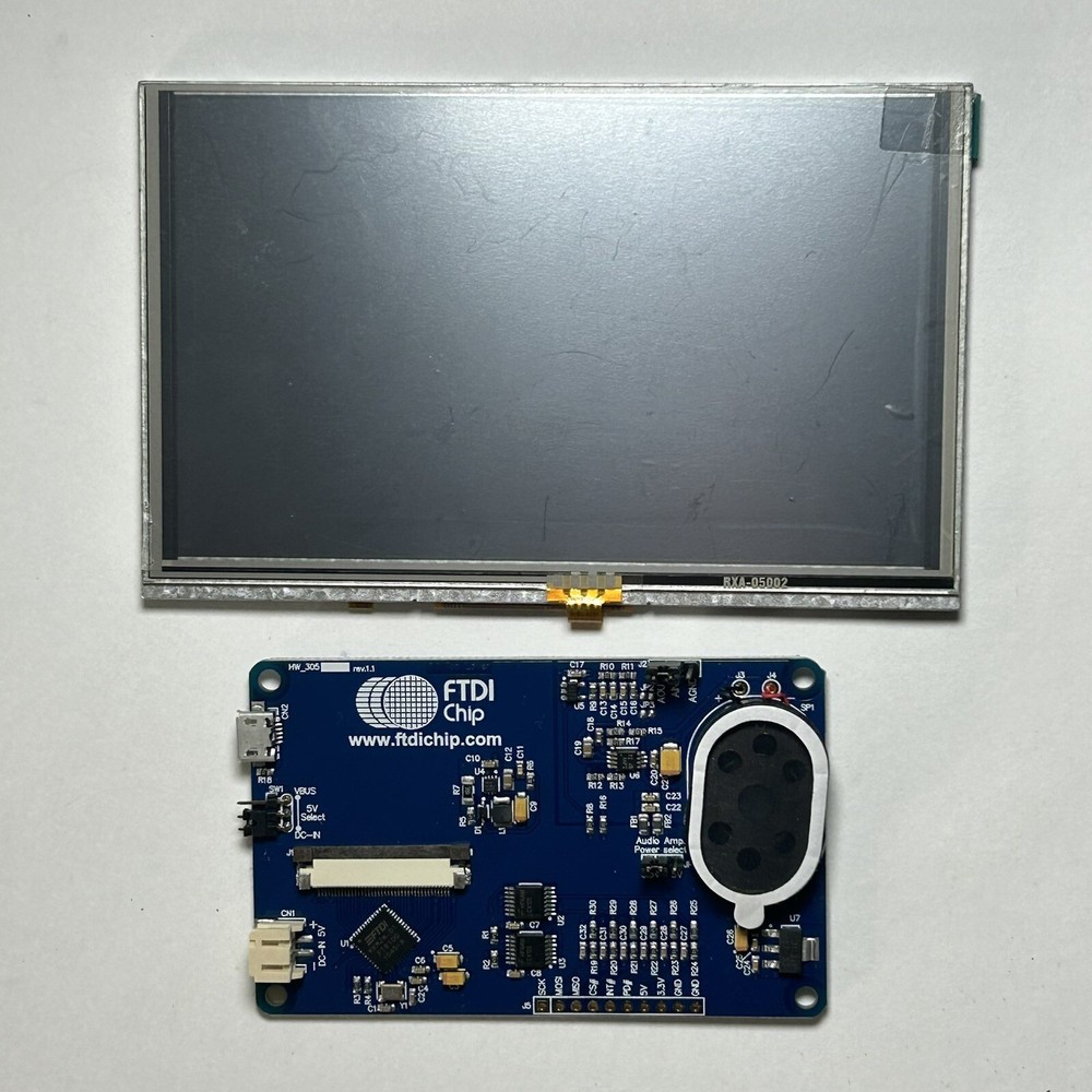 Bridgetek VM810C50A-D, FT810 EVE Credit Card 5in LCD Display Development Module