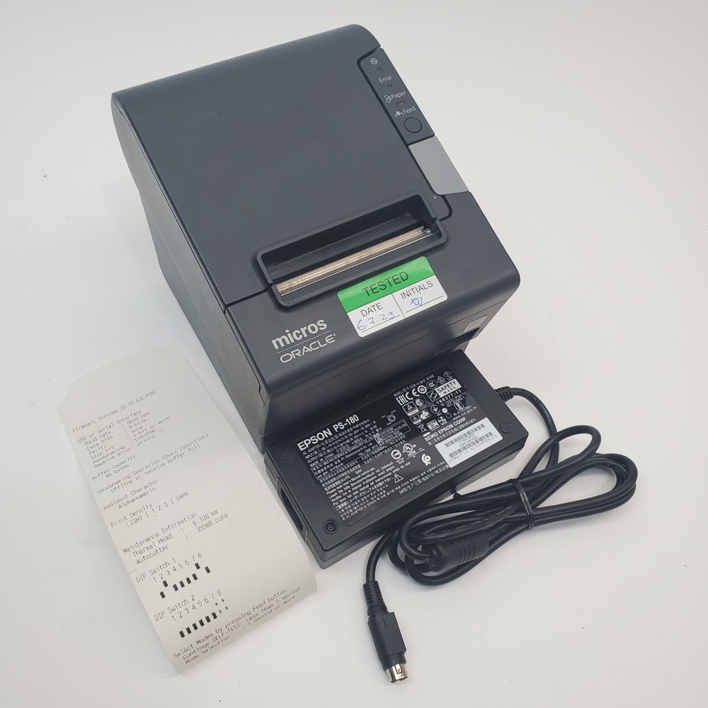 Epson TM-T88V USB POS Thermal Receipt Printer M244A 35.5k Cuts OEM PS-180 PSU