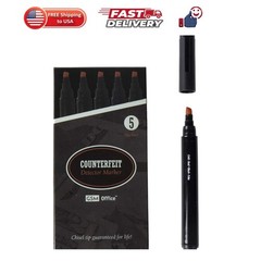 Counterfeit Money Bill Detector Pens, Markers, Detect Fake Currency, 5 Pack