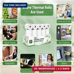 Mr. Pen- Thermal Paper Receipt Rolls, 10 Pack, 3-1/8&Prime; (80mm) x 230 ft, 48 GSM Pr