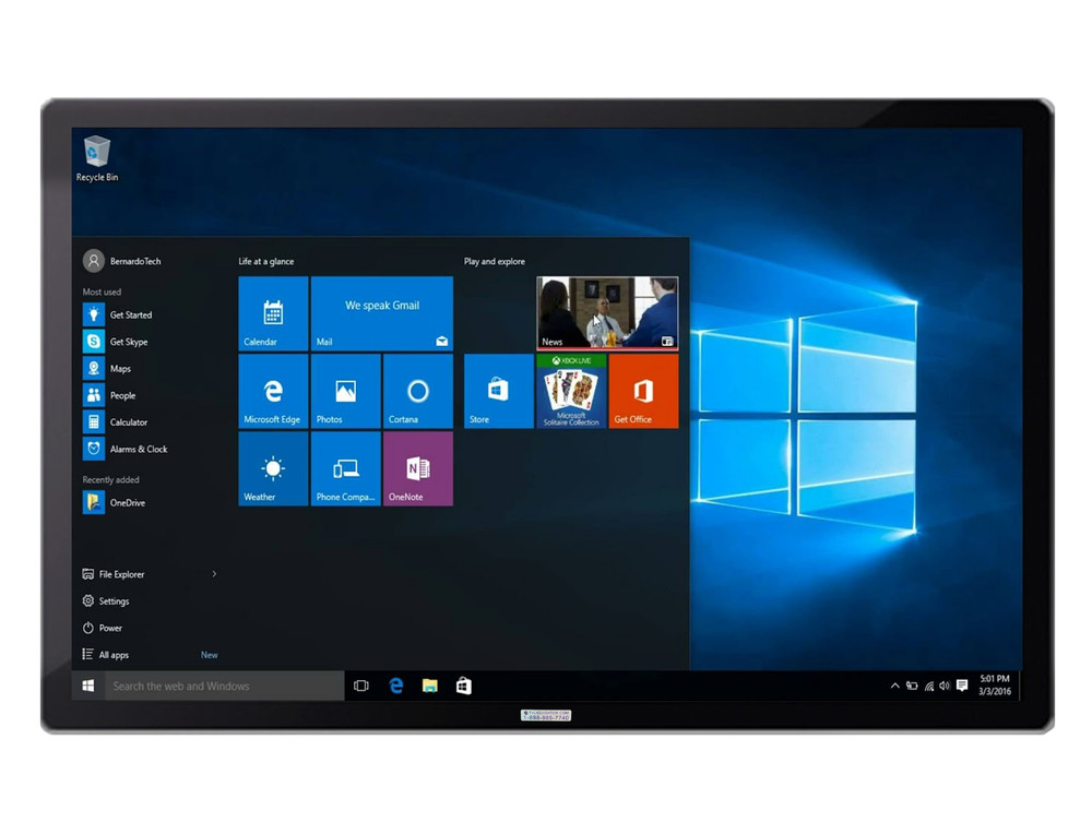60&Prime; HD Wall Mount Touch Screen Computer Kiosk – Widows 10, Intel Processor, WiFi