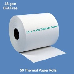 2 1/4&Prime; x 230&prime; BPA Free Thermal Paper Receipt Rolls – 50 Rolls/Pack