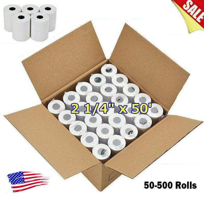 5-500 Rolls Case 2 1/4&Prime; x 50&prime; Thermal Cash Register Credit POS Receipt Paper US
