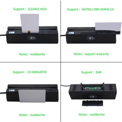 4-in-1 Multi Magnetic Card Reader EMV/ IC Chip/RFID/PSAM Reader Writer USB