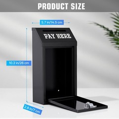 Sumerfnt Locking Cash Box with Slot, Metal Money Donation Box with Lock and 4…