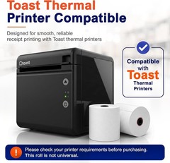 Thermal Printer Paper Roll for Toast TP200 Receipt Printer Point of Sale (06 …