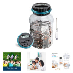 Digital Coin Bank for All US Coins 1.8L Capacity LCD Money Jar for Adults and
